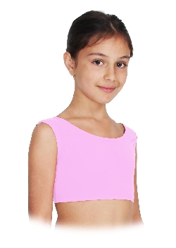 TOP DANZA LYCRA CORTO CON SPALLINE SPESSE ROSA BAMBINA
